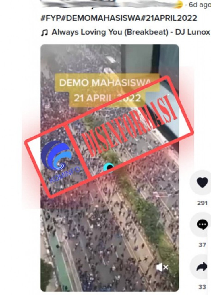 [DISINFORMASI] Video Aksi Demo Mahasiswa 21 April 2022